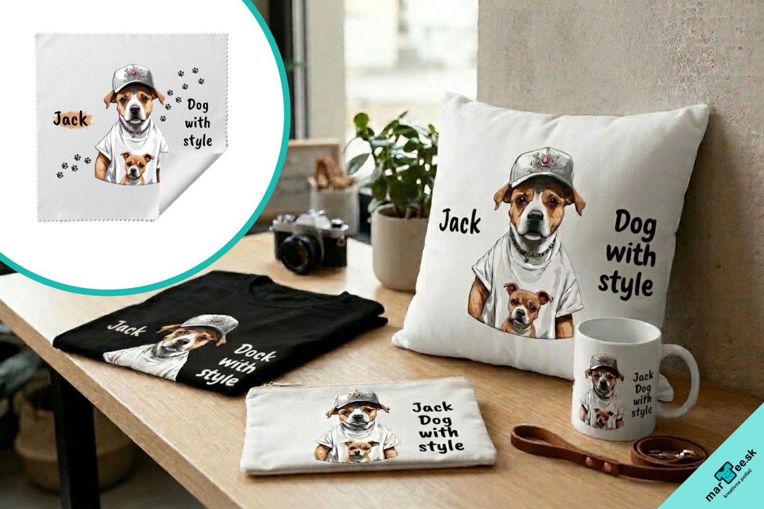 Dizajn Jack dog originalna potlac, utierka na okuliare 1500x1000